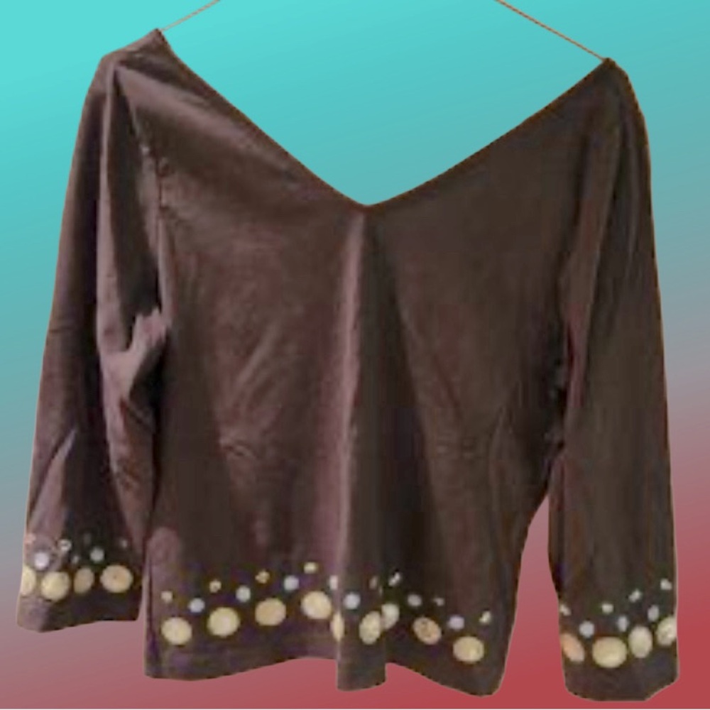🕶️W by Worth 3/4 sleeves. Beautifully detailed with embellishments
